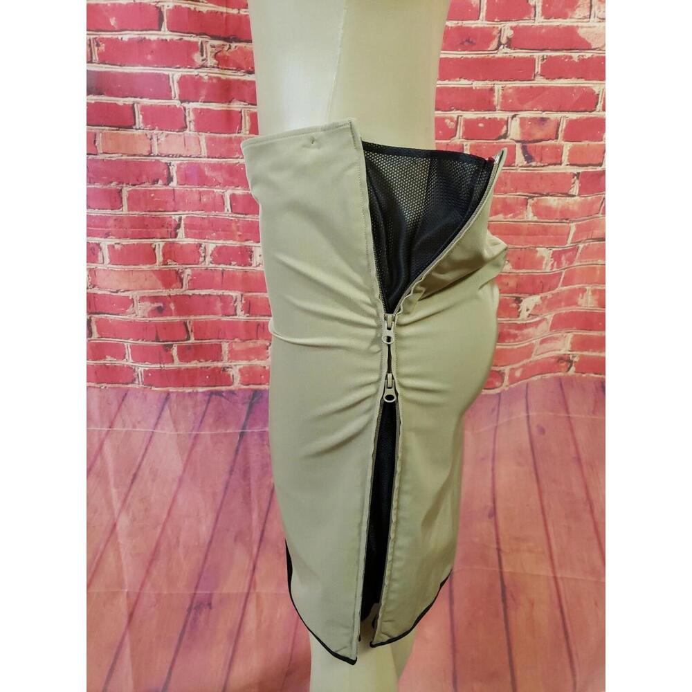 Essendi 2 Tan Beige Stretch Two side zipper Lined Women's Skirt NEW #CB3